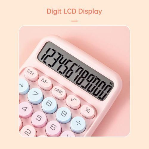 Mechanical Calculator 12 Digit Large LCD Display Big Round
