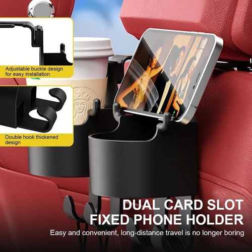 Car Back Seat Cup Holder Drinks Water Bottles Storage Rack Interior Bags Hanging Hooks With Phone Holder