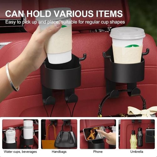 Car Back Seat Cup Holder Drinks Water Bottles Storage Rack Interior Bags Hanging Hooks With Phone Holder