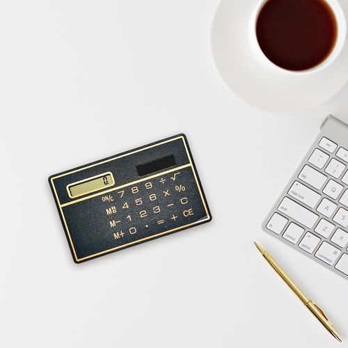 8 Digit Calculator With Solar Power Sensitive Button Black
