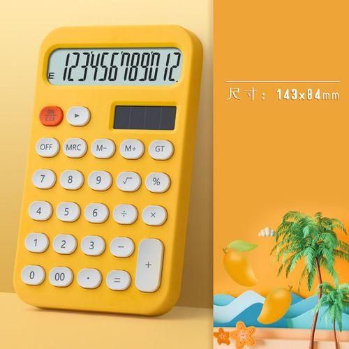 Standard Calculator  With Oval Buttons Tilt Yellow