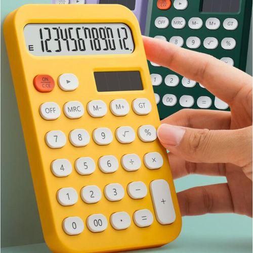 Standard Calculator  With Oval Buttons Tilt Yellow