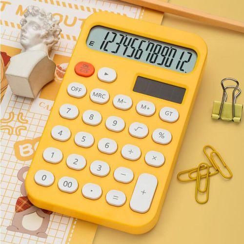 Standard Calculator  With Oval Buttons Tilt Yellow