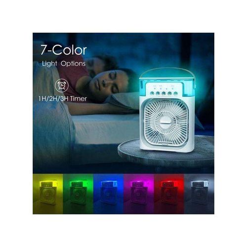 Portable Fan Air Conditioners USB Electric Fan LED Night Light Water Mist Fun 3 In 1 Air Humidifie For Home Car Mini Fan. Colour May Vary