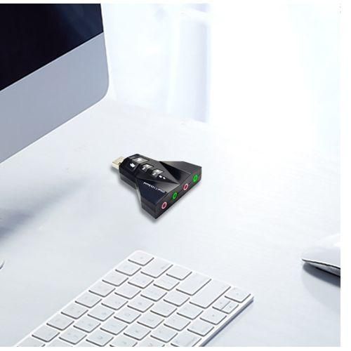 7.1 Channel Double Adapter USB AUX Jack External Stereo Sound Card For Headphone Speaker PC