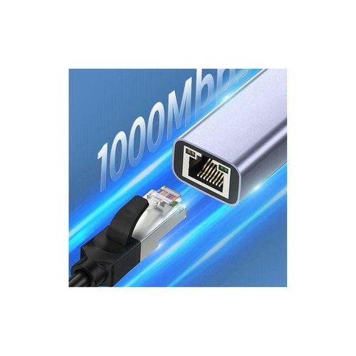 High Speed USB 3.0 To Gigabit RJ45 LAN Ethernet Network Adapter Upto 1000Mbps-Gray/Silver