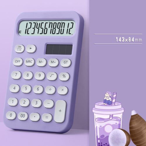 Standard Calculator  With Oval Buttons Tilt Violet