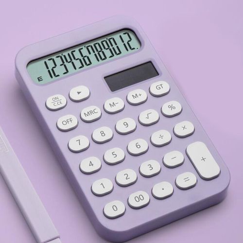 Standard Calculator  With Oval Buttons Tilt Violet