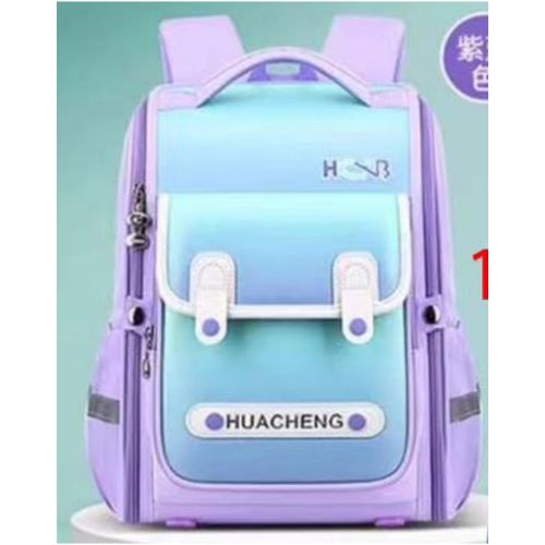 Children Designer School Bag With Side Pockates -Purple, Sky Blue