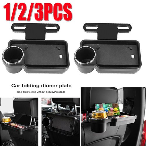 1/2/3pcs Car Folding Table Universal Food Beverage Rack Plate Adjustable Pen Coin Paper Purse Organizer Auto Interior Accessorie