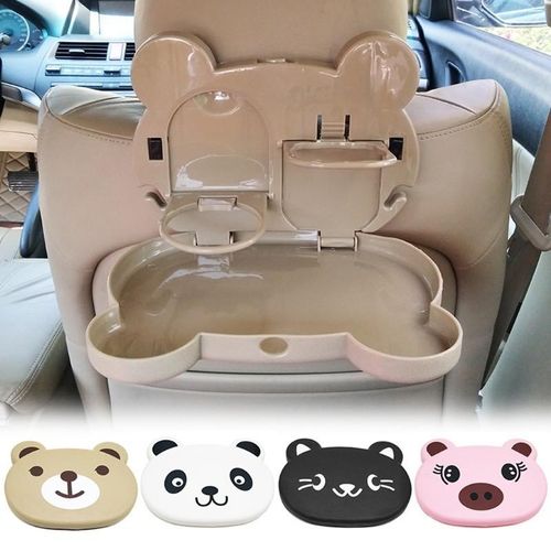 Car Back Seat Table Drink Food Cup Cartoon Tray Holder Stand Folding Car Drink Holder Panda Cartoon Baby Dinner Plate Car Kids