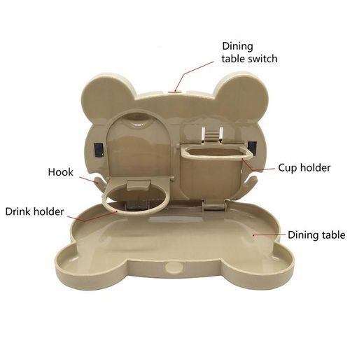 Car Back Seat Table Drink Food Cup Cartoon Tray Holder Stand Folding Car Drink Holder Panda Cartoon Baby Dinner Plate Car Kids