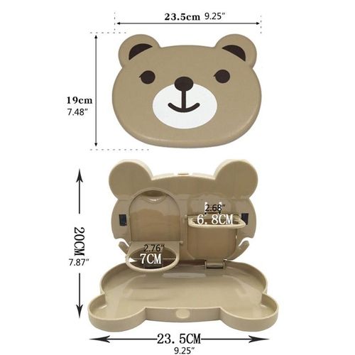 Car Back Seat Table Drink Food Cup Cartoon Tray Holder Stand Folding Car Drink Holder Panda Cartoon Baby Dinner Plate Car Kids