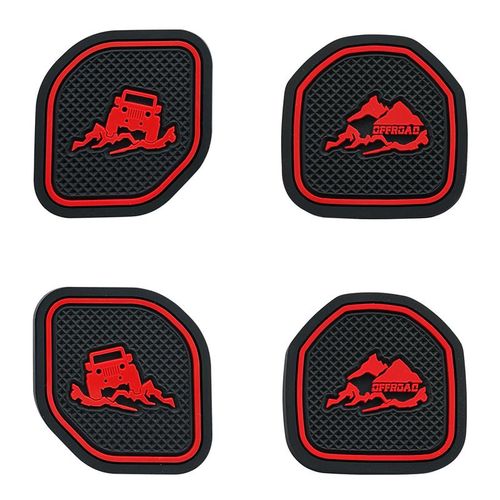 Non-Slip Car Cup Coaster Slot Pad For Jeep Wrangler Jl Jlu 2020-2022 Year Anti-Slip Mat Pocket Mat Interior Cup Holder Pad