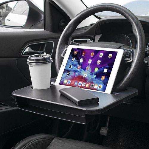 Car Dinner Table Anti-Slip Car Mount Suspension Structure Easy To Store Not Shaking Steering Wheel Lap Holder Desk