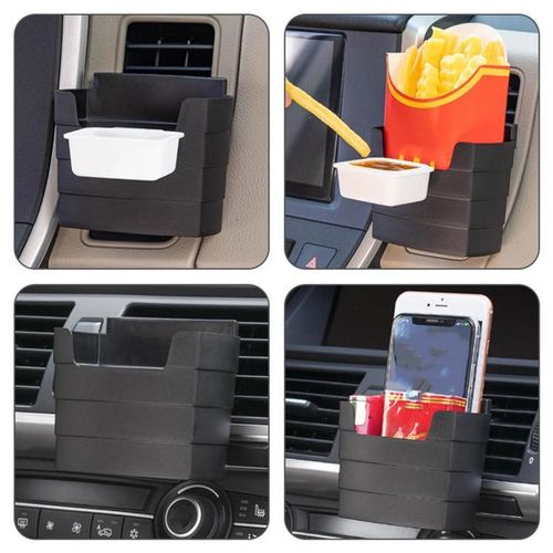Universal Car Air Outlet Ketchup Sauce Rack With French Fries Holder Portable Seasoning Box Snacks Storage Case Auto Accessories