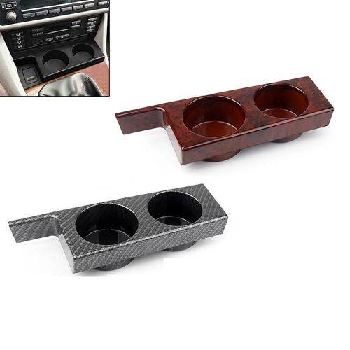 Double Cup Bracket On The Center Front Console Peach Wood/carbon Fiber Pattern For Bmw E39 525i 528i 530i 540i M5 1997-2003