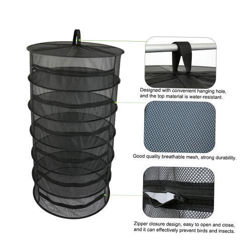 Hanging Basket 6 Layers With Zipper Folding Dry Rack Herb