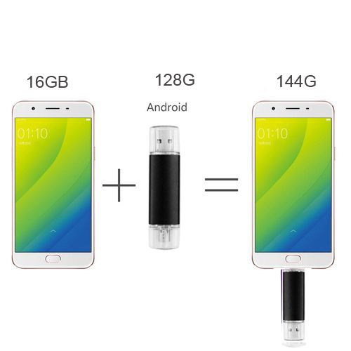 3 In1 OTG  USB Flash Drive - Balck  128GB