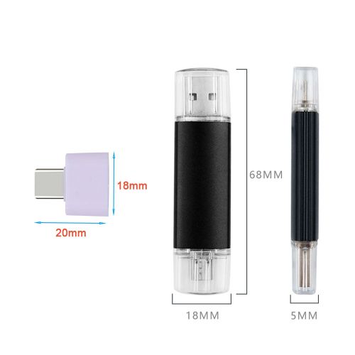3 In1 OTG  USB Flash Drive - Balck  128GB