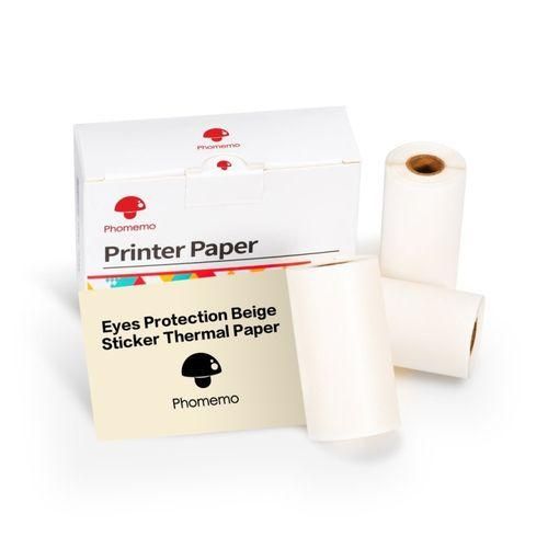 3rolls Pack 53mm 10 Years Eyes Protection Thermal Paper Eyes Protection Beige Sticker