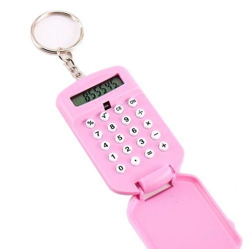Mini Calculator Cute Cartoon With Keychain 8 Digits Display