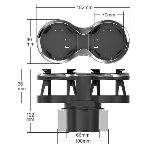 1pc Multi-Functional Car Mounted Glass Rack Modified Fixed Car Put Glass Ash Tray Rack Car Abs For Tea Cup Saucer Drink Holder