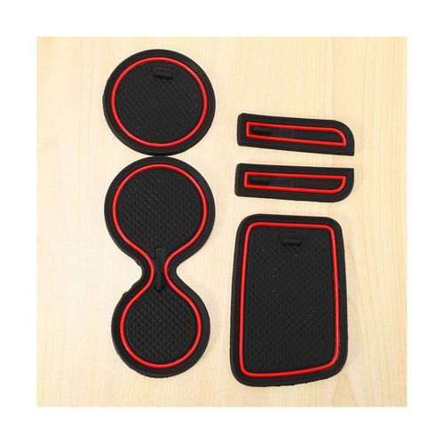 10pcs Car Styling Red Door Groove Mat For Renault Clio 4 Interior Decoration Anti-Slip Gate Slot Cup Pad
