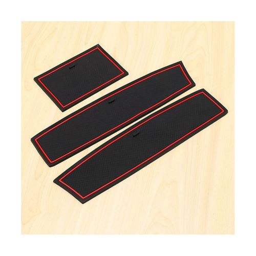 10pcs Car Styling Red Door Groove Mat For Renault Clio 4 Interior Decoration Anti-Slip Gate Slot Cup Pad