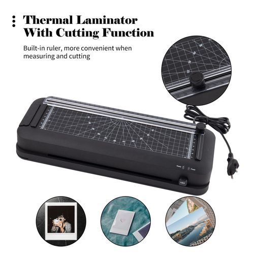 Thermal Laminator Desktop A4 Laminator Machine with Laminating Punching Paper Cutting Function Automatic Laminator Paper Trimmer for Home School Office 300mm/min NO5138