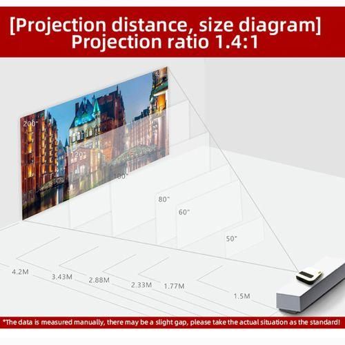 T500 1920x1080 3000lm mini LED projector home theater, standard version (white)
