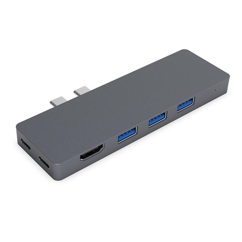 USB-C Docking Station Multi-port 8-in-1 Hub Type-C to USB3.0 HDMI TF SD Card Reader Adapter Compatible with Macbook Pro/Air New,Gray NO5112