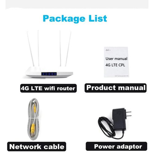 WiFi6 Smart Router CPE CAT4 4G LTE Open to All Networks Supports Lycamobile, MTN, Airtel 32 Users VPN Passthrough