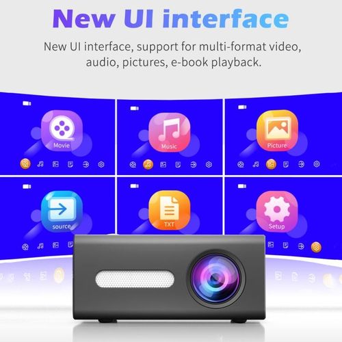 T300 25ANSI LED Portable Home Multimedia Game Projector US Plug