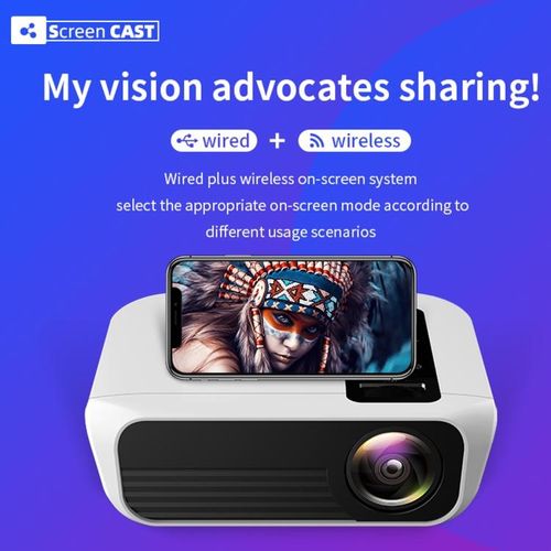 T500 1920x1080 3000LM Mini LED Projector,  Android Version
