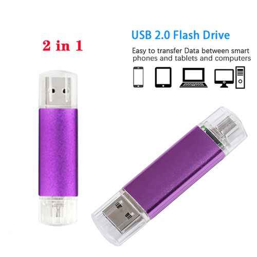 3 In1 OTG  USB Flash Drive - Voilet  128GB