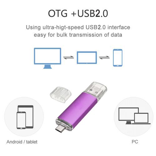 3 In1 OTG  USB Flash Drive - Voilet  128GB