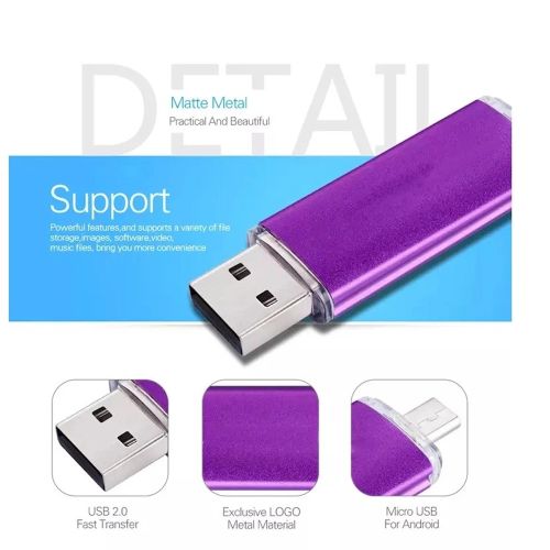 3 In1 OTG  USB Flash Drive - Voilet  128GB