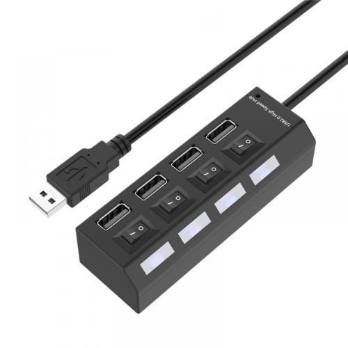 USB 2.0 HUB 4 Port Hi-Speed USB HUB - Black
