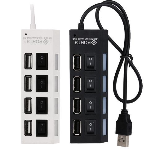 USB 2.0 HUB 4 Port Hi-Speed USB HUB - Black