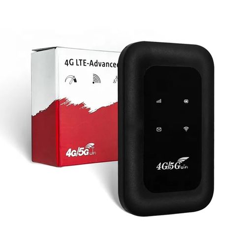 4G/5G Portable Mifi Device - Unlocked SIM Card - Lyca -Airtel and MTN- Mini Router- Black