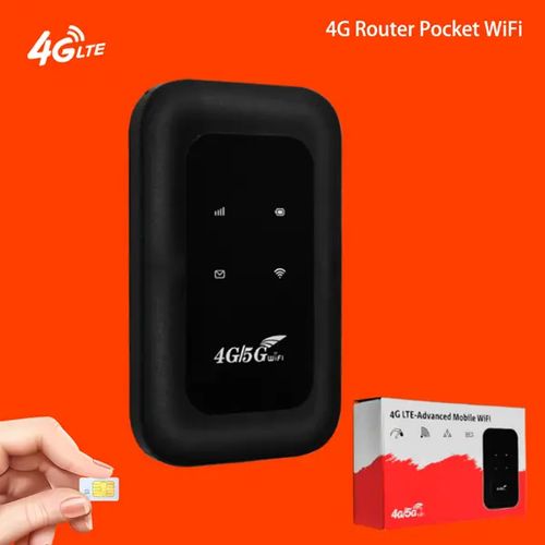 4G/5G Portable Mifi Device - Unlocked SIM Card - Lyca -Airtel and MTN- Mini Router- Black