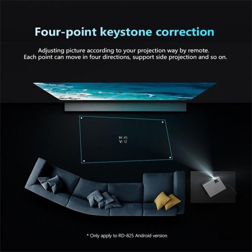 RD825 1280x720 Mini LED Projector, Mobile Phone Version
