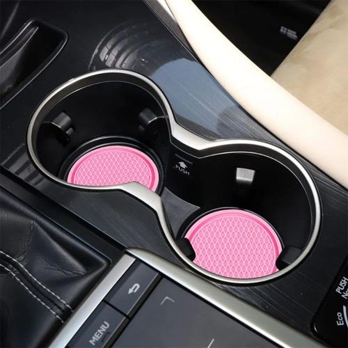 1pc Car Cup Coaster Non-Slip Cup Holder Mat Water Cup Slot Embedded In Ornaments Coaster Silicone Pads Auto Interior Accessories
