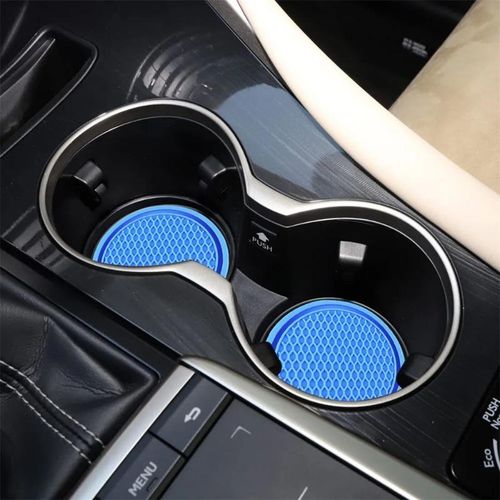 1pc Car Cup Coaster Non-Slip Cup Holder Mat Water Cup Slot Embedded In Ornaments Coaster Silicone Pads Auto Interior Accessories