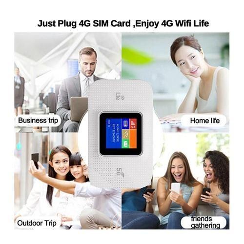 Portable and Rechargeable Mifi- 4G/5G- unlocked to All Sim Cards- White