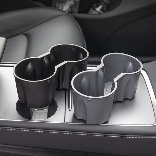 New Tpe Water Cup Holder Accessories Water Proof Console Cup Holder Insert Double Hole Holder For Tesla Model 3 Model Y 2021