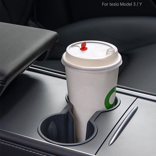 New Tpe Water Cup Holder Accessories Water Proof Console Cup Holder Insert Double Hole Holder For Tesla Model 3 Model Y 2021