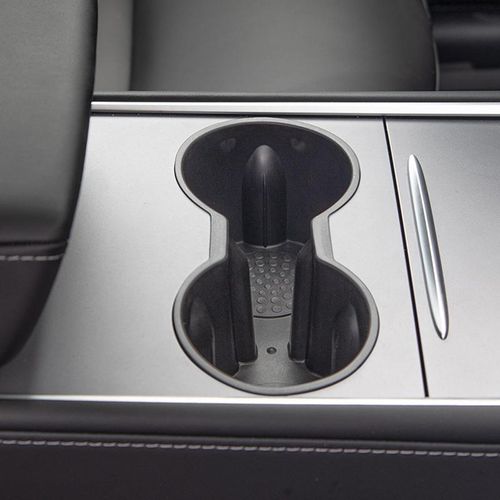 New Tpe Water Cup Holder Accessories Water Proof Console Cup Holder Insert Double Hole Holder For Tesla Model 3 Model Y 2021
