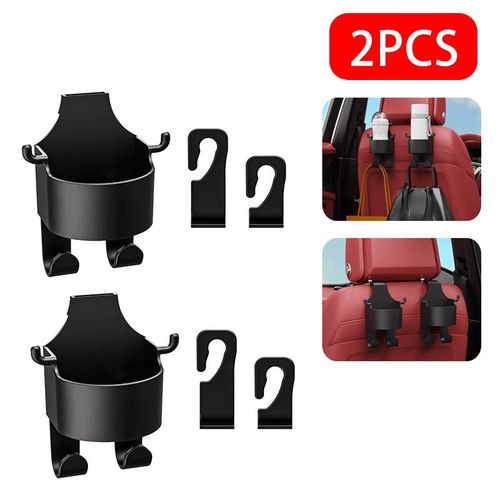 Car Seat Headrest Hook Hanger Storage Organizer Universal With Cup Holder Water Cup Holder For Handbag Car Accessories